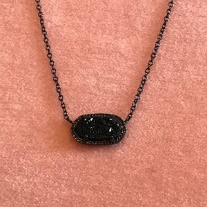 Kendra Scott Elisa Necklace in Black Drusy 🖤